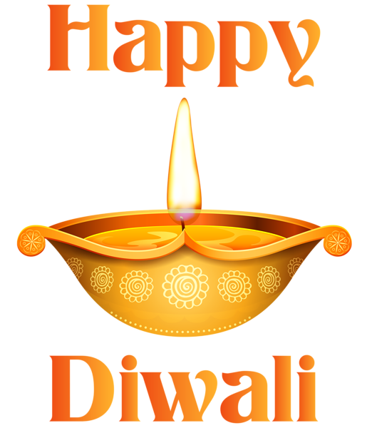 Happy Diwali Candle Transparent Clip Art Image.