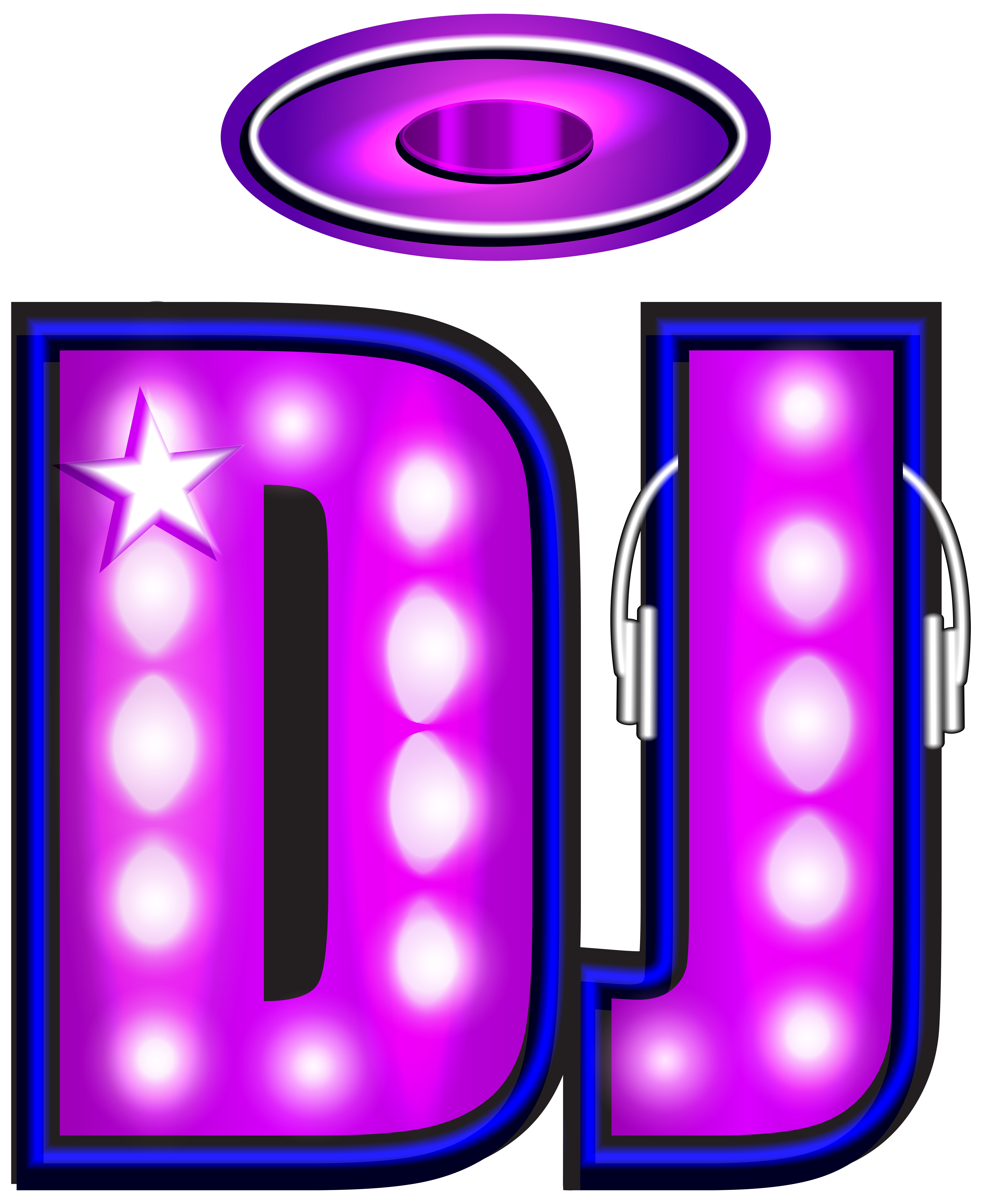 DJ Neon PNG Clip Art Image.