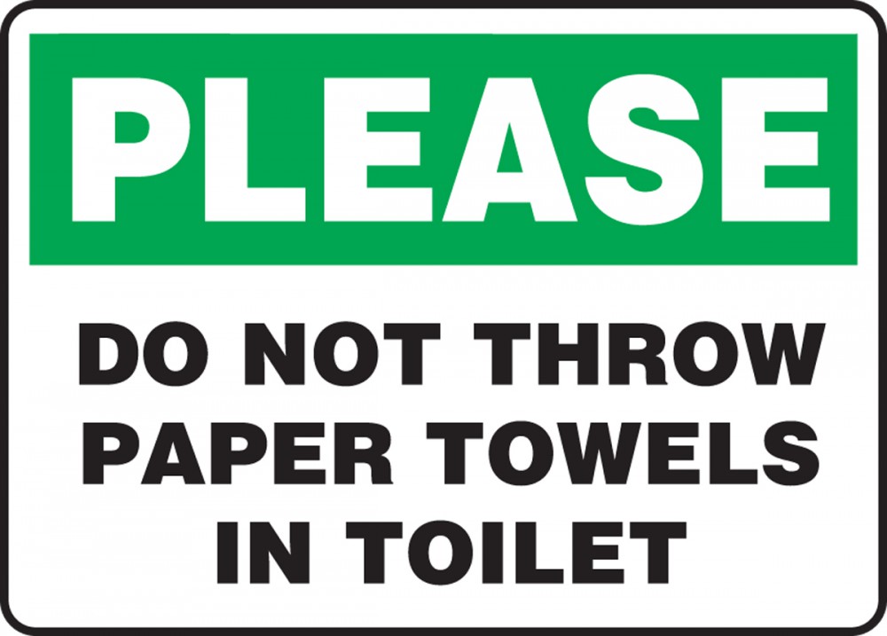 Please Do Not Flush Paper Towels Down Toilet Printable 3514