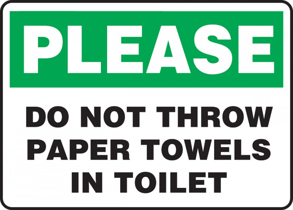 Please Do Not Flush Paper Towels Down Toilet Printable