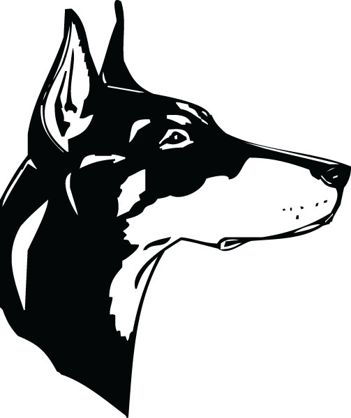 Doberman Head Dog Breed Pet Lover Clip Art For Custom Gifts.