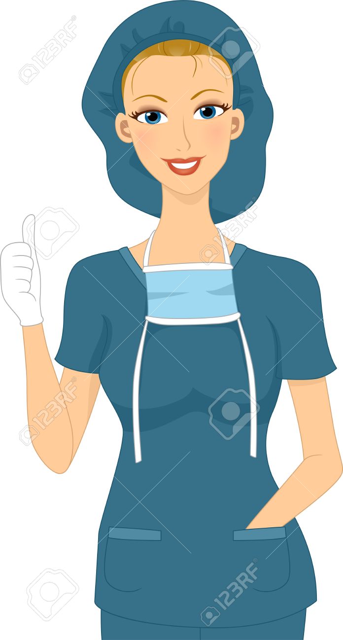 Illustration Of A Surgeon Giving A Thumbs Up Stock Photo, Picture.