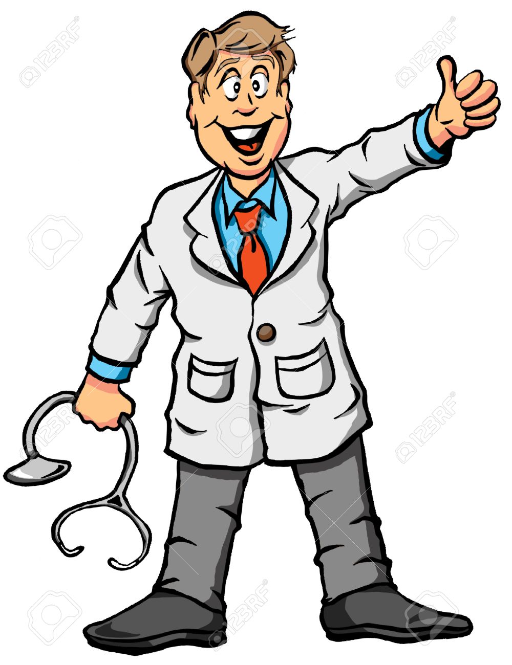 Vector Illustration Of A Doctor Giving A Thumbs Up Royalty Free.