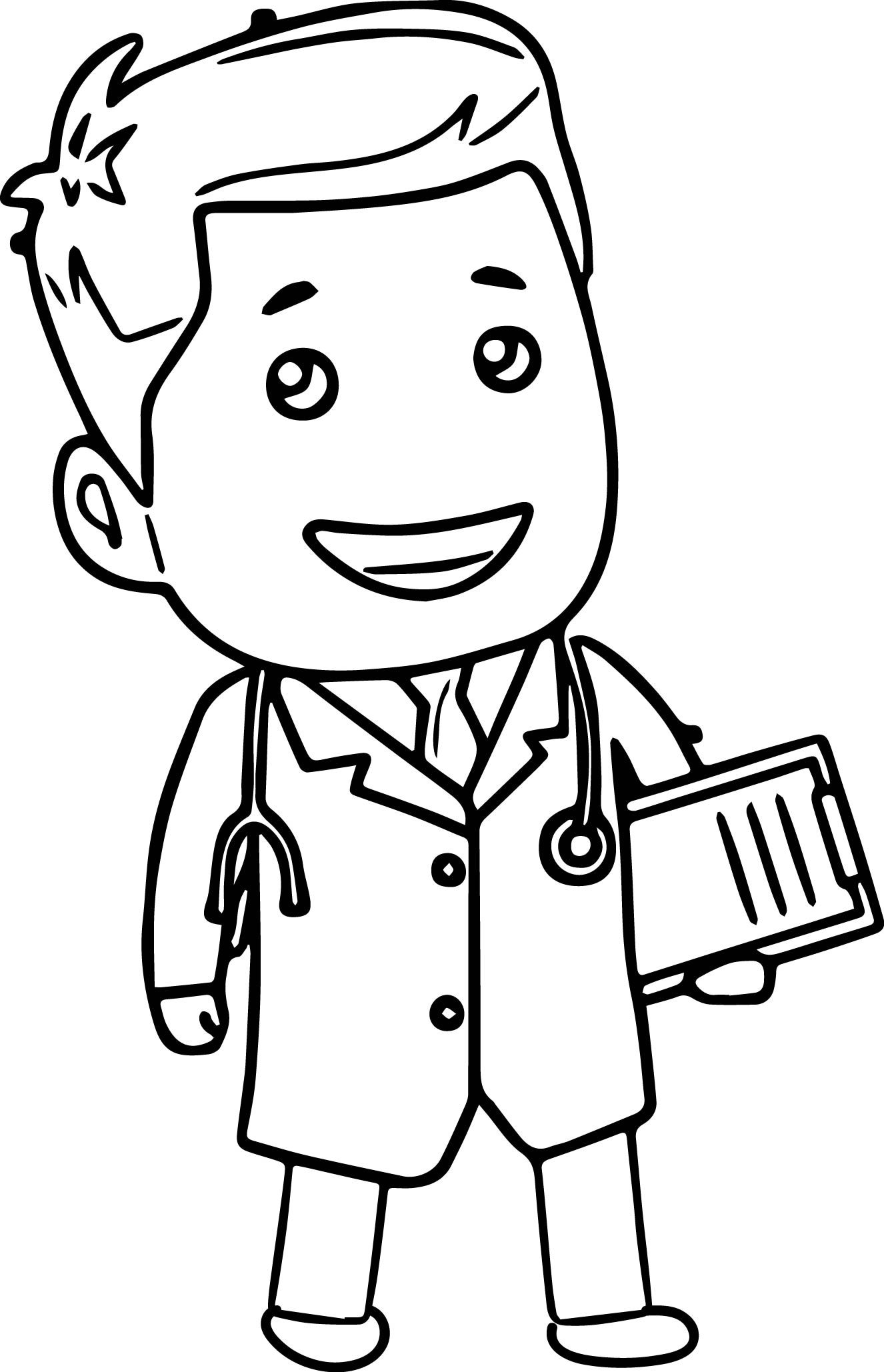 Doctor Tools Clipart Doctor_Cartoon_coloring_page.