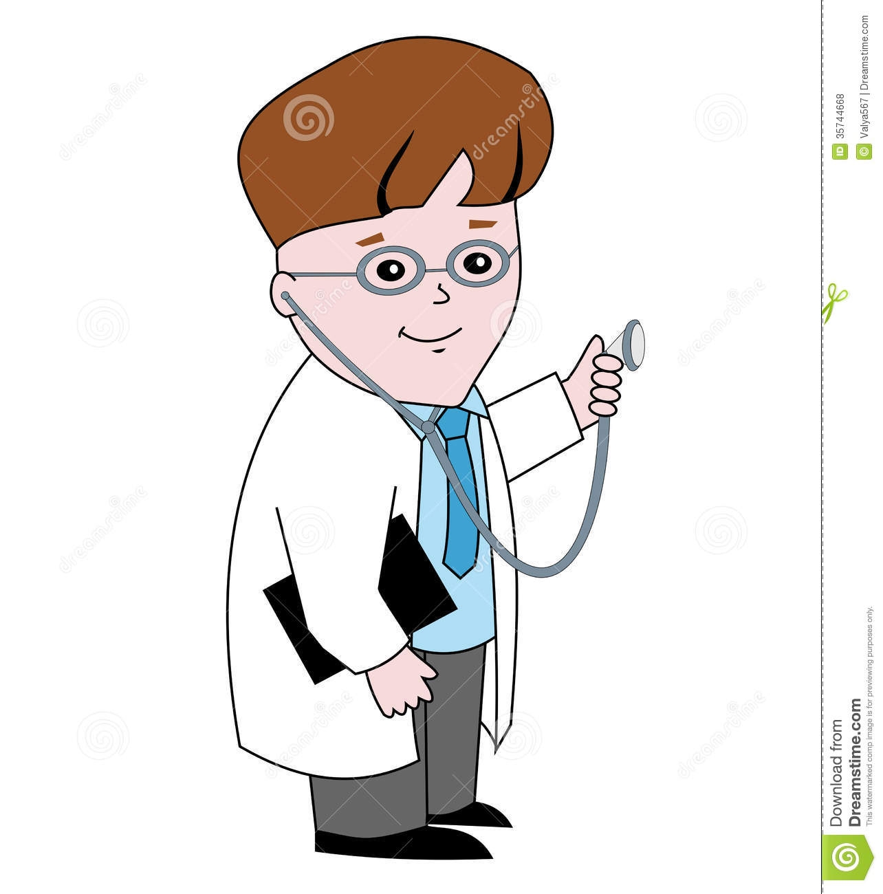 Doctor With Stethoscope Clipart.