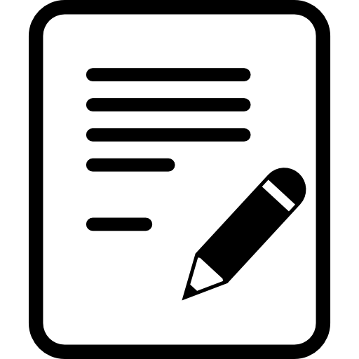 Writing a document with a pencil Icons.