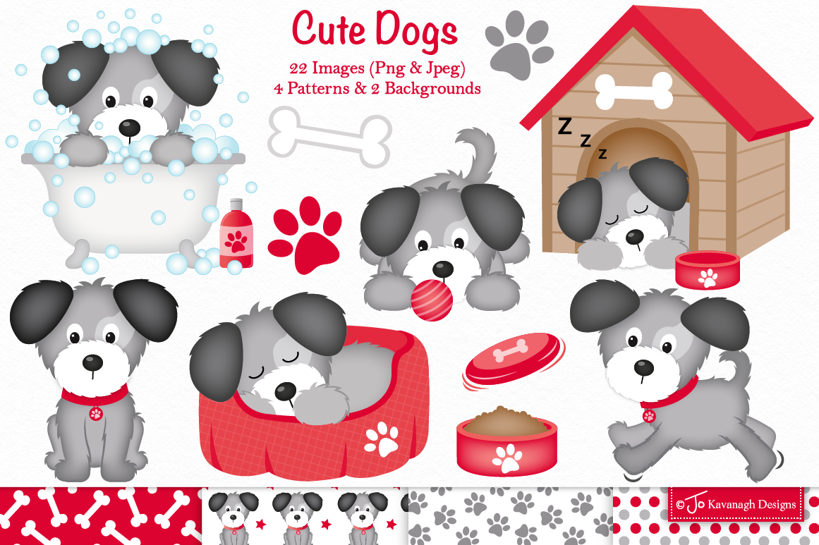 Dog clipart, Cute dogs.
