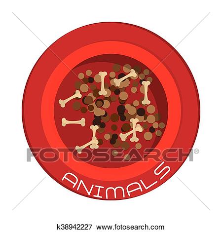 Dog food bowl icon Clip Art.