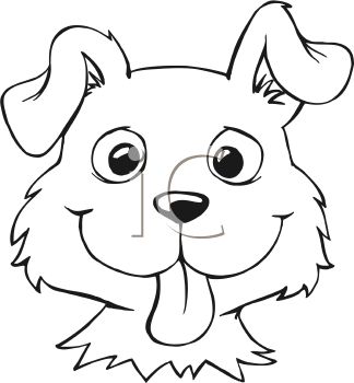 Simple Dog Face Clipart.