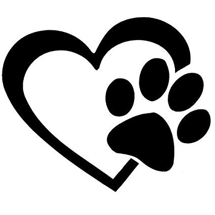 Car Stickers, Heart & Dog Paw Sticker for Vehicles Removable.