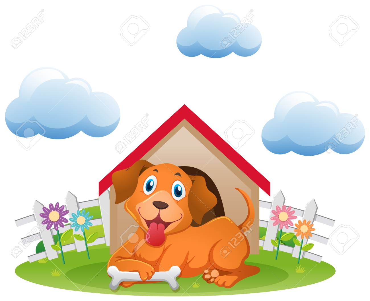Dog In Doghouse Clipart 5.