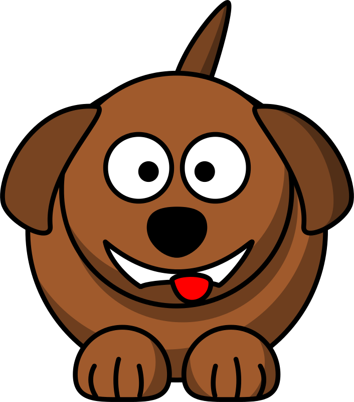 Free Clipart: Cartoon dog laughing or smiling.