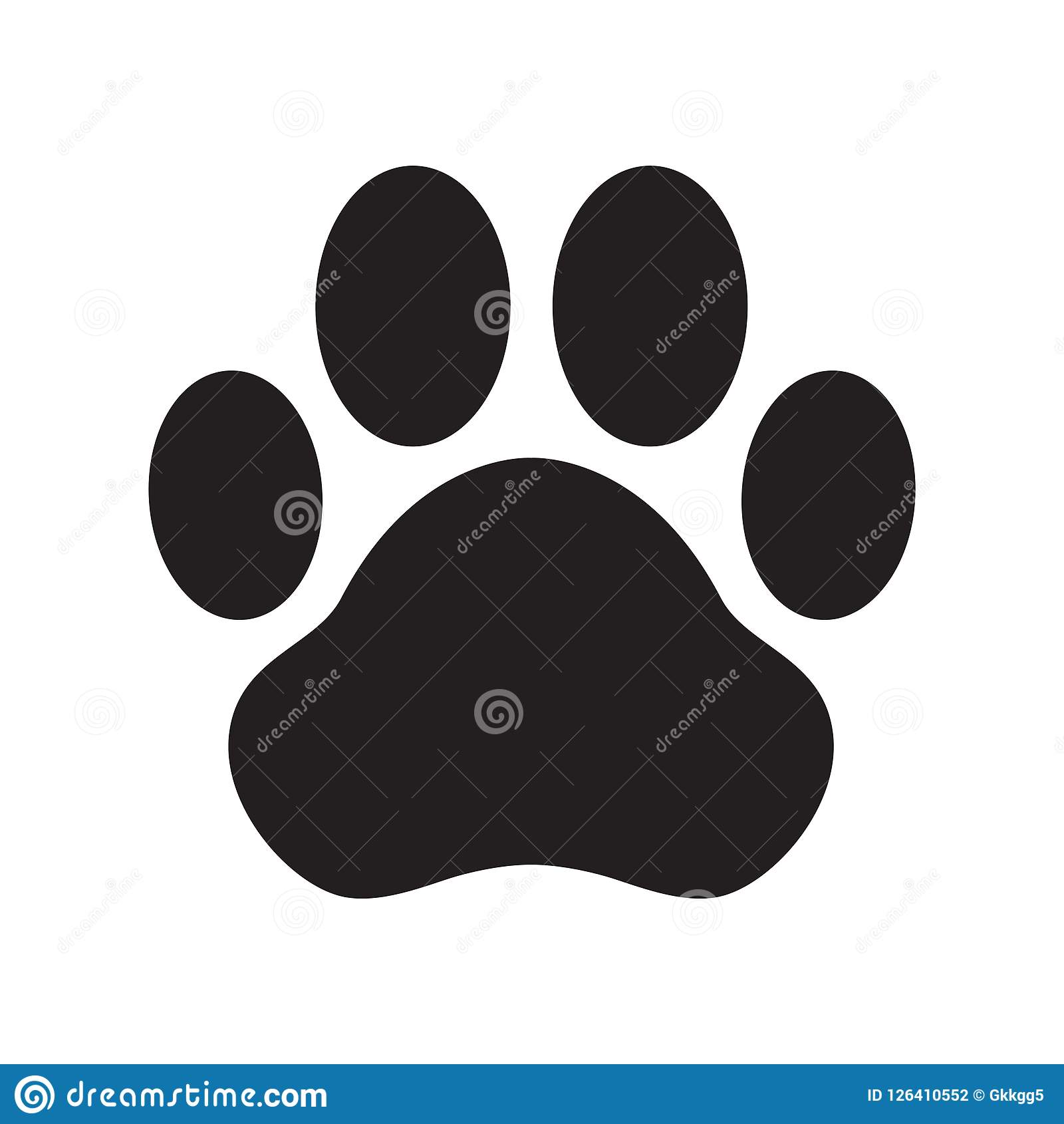 Dog Paw Vector Icon Logo Cartoon Character Illustration French.