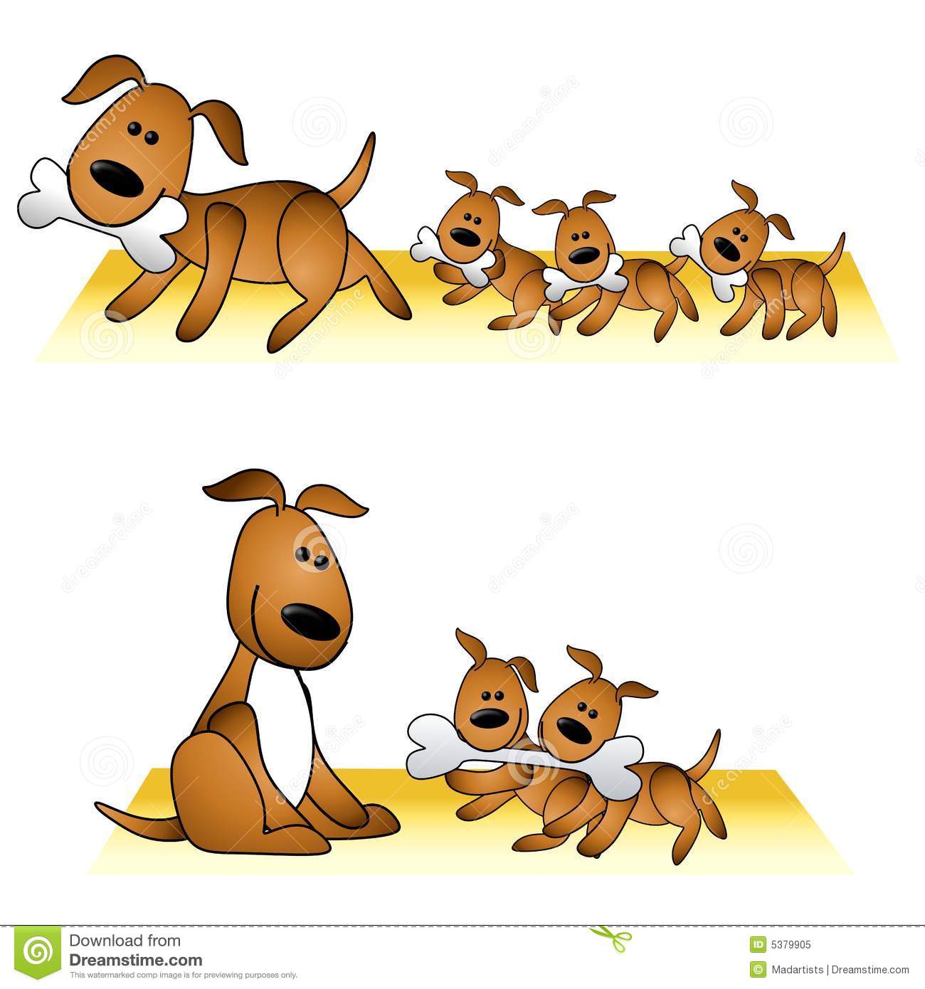 Mother Dog And Puppy Clipart.