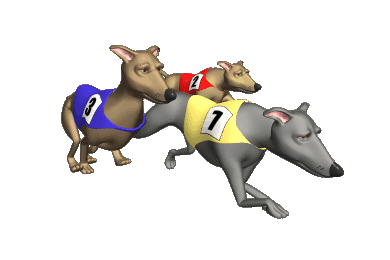 Dog racing animations and animated gifs..