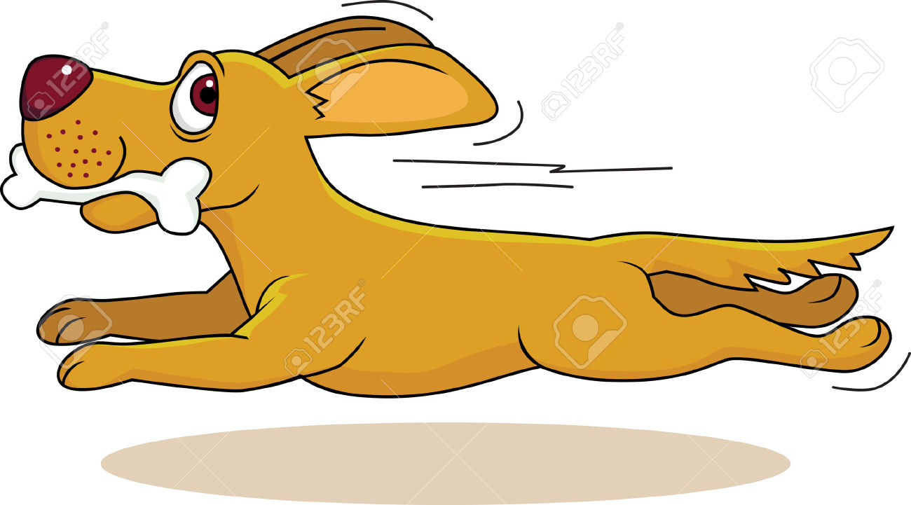 Person run with dog clipart.