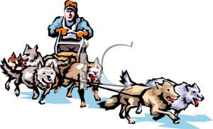 Free dog sled clipart.