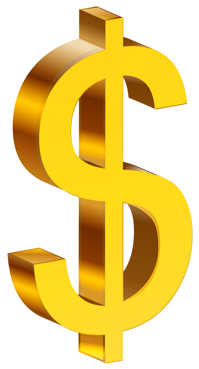 Transparent Gold Dollar PNG Clipart.