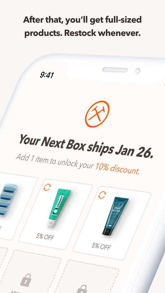 Dollar Shave Club App for iPhone.