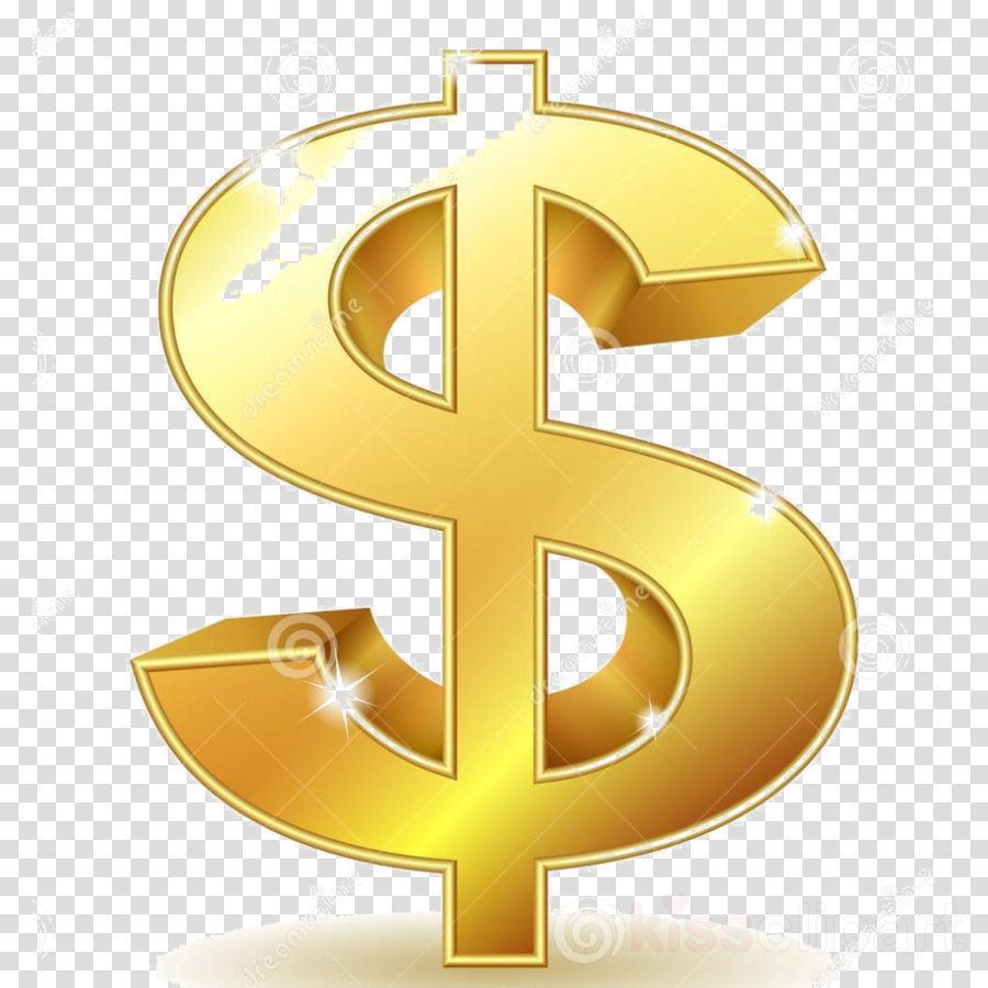 Gold Dollar Sign clipart.