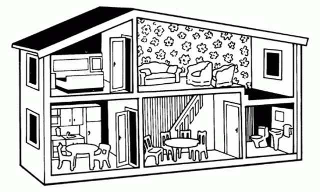 Doll House Coloring Pages.