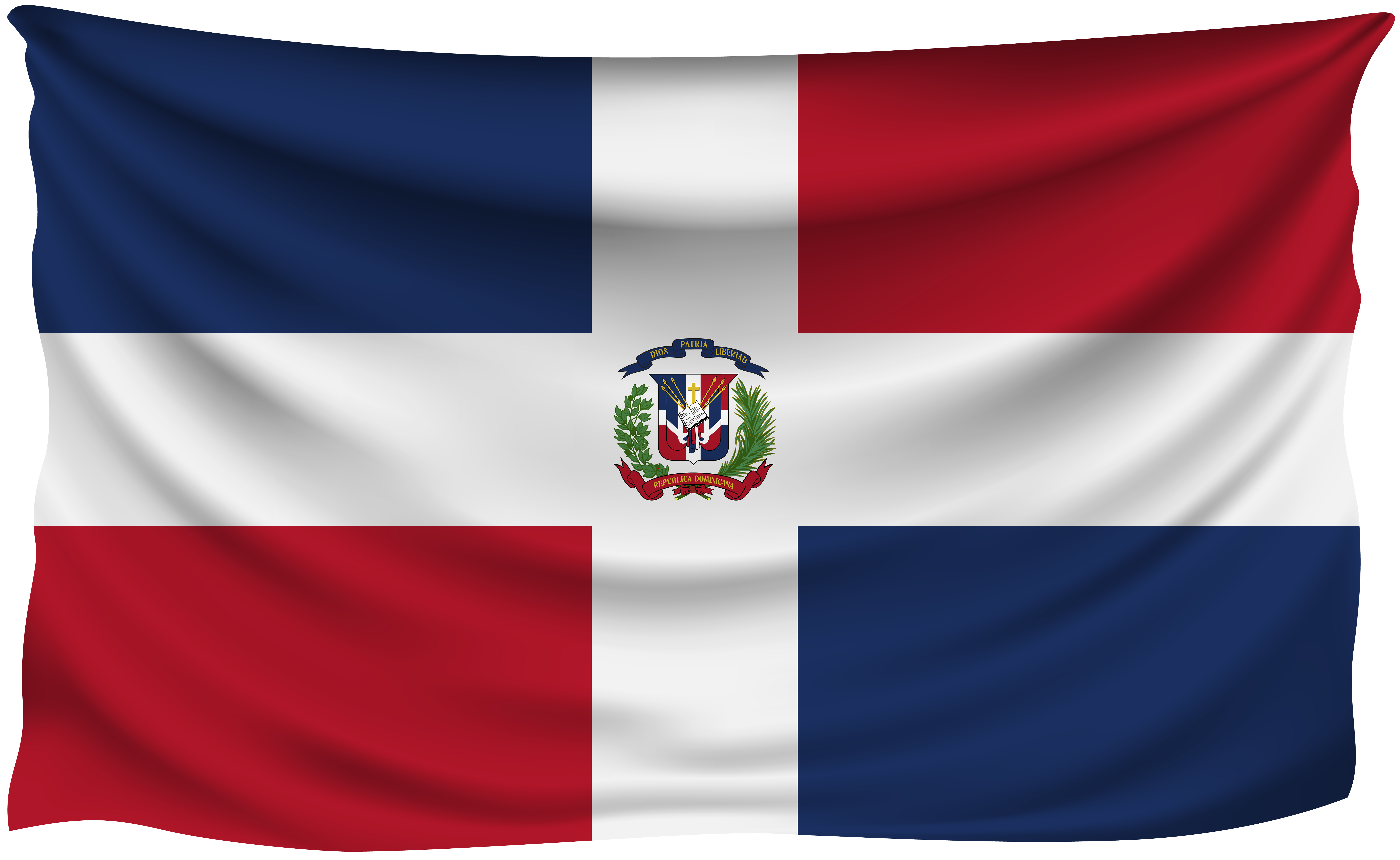 Dominican Republic Wrinkled Flag.