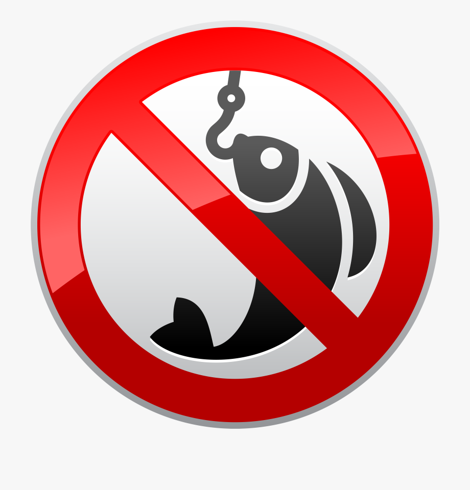 No Fishing Prohibition Png Clipart.