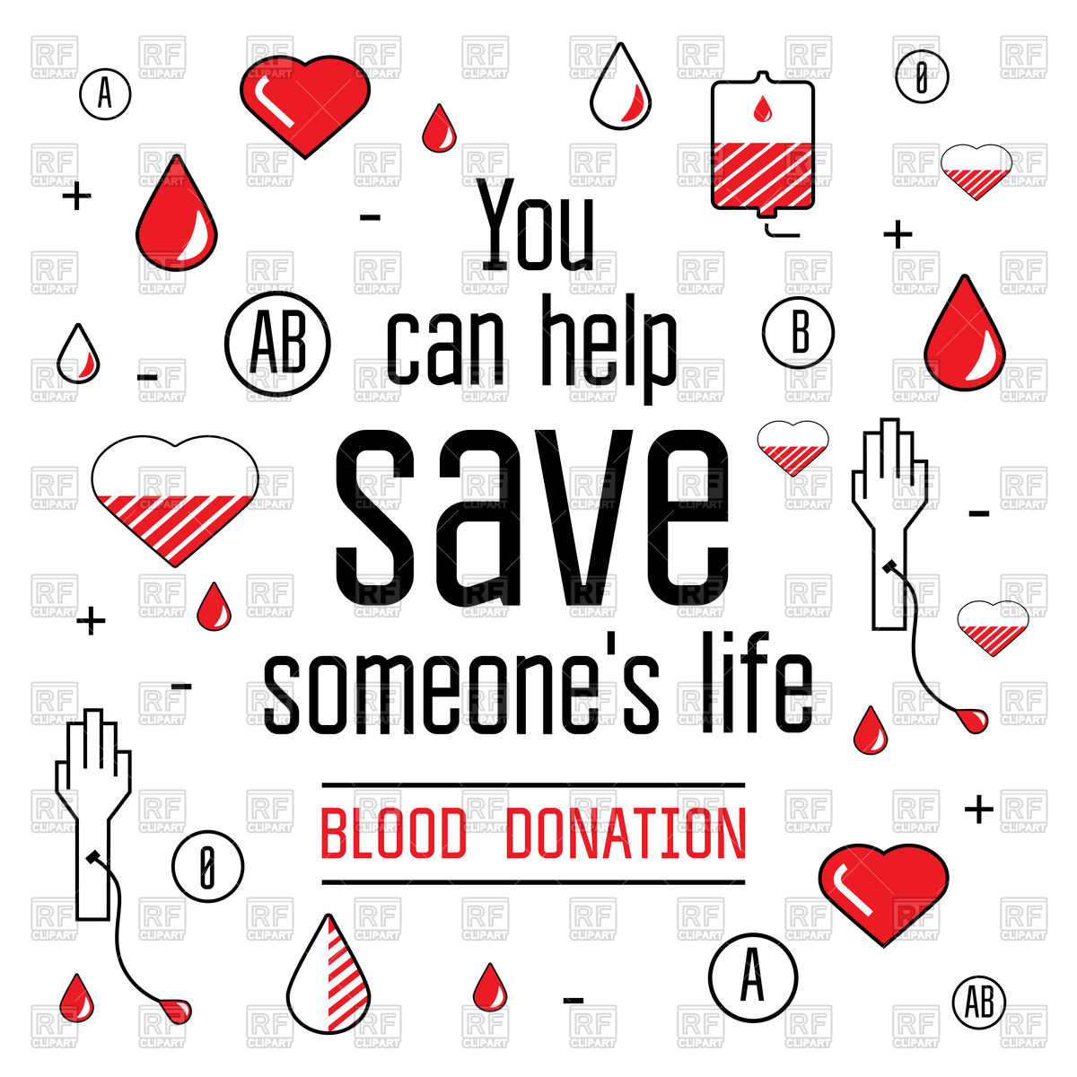 Blood donation icons.