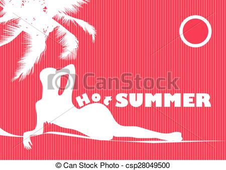 Vector Clipart of summer silhouette.eps.