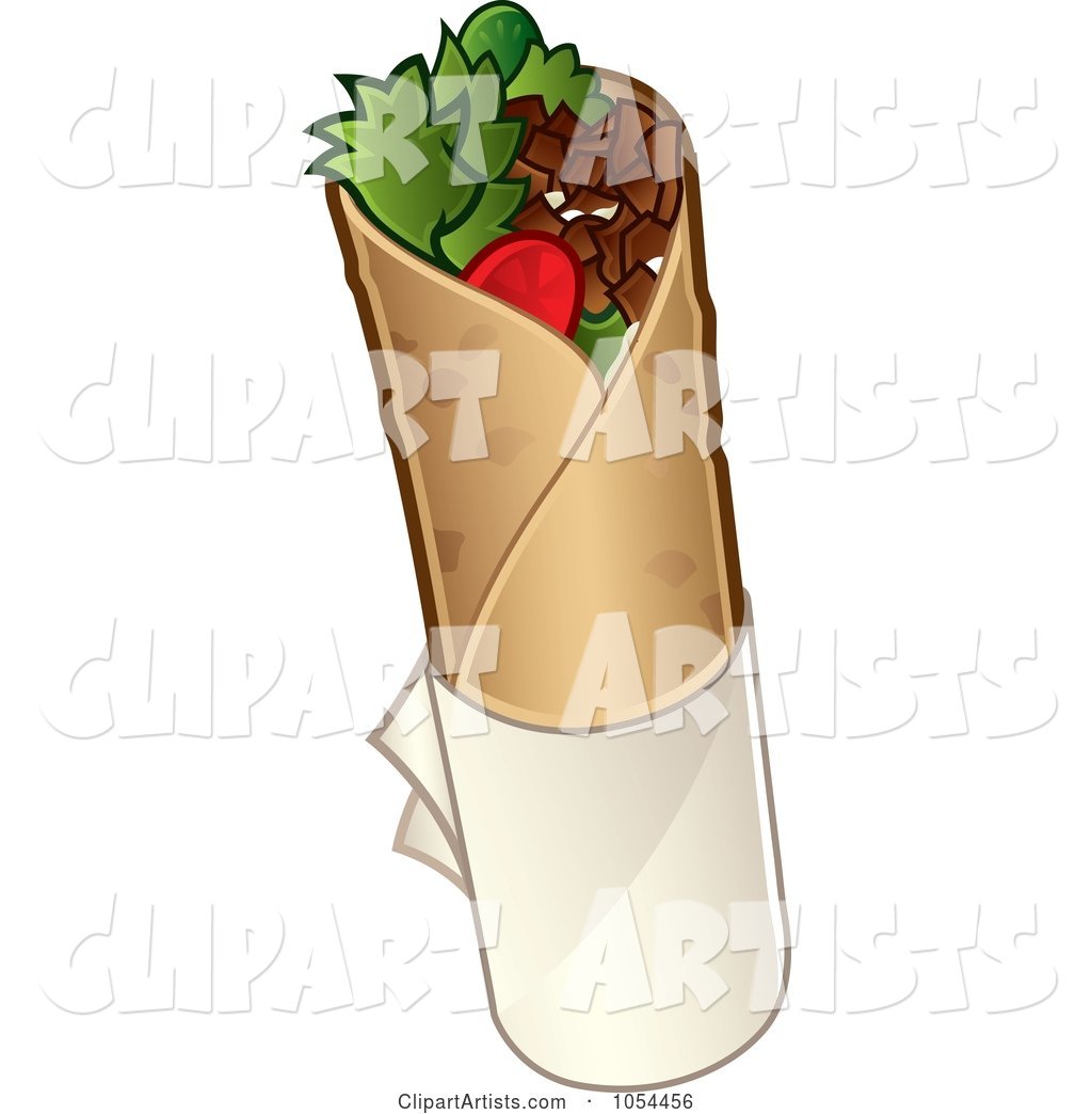 Doner Kebab Wrap Clipart by TA Images.