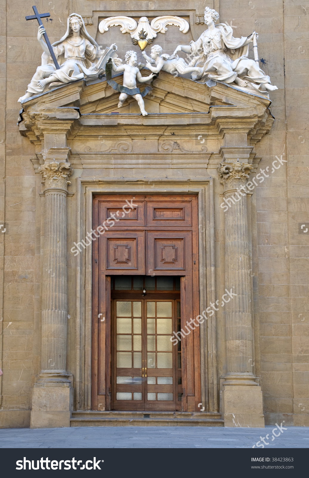 Frieze Side Entrance Door Palazzo Vecchio Stock Photo 38423863.