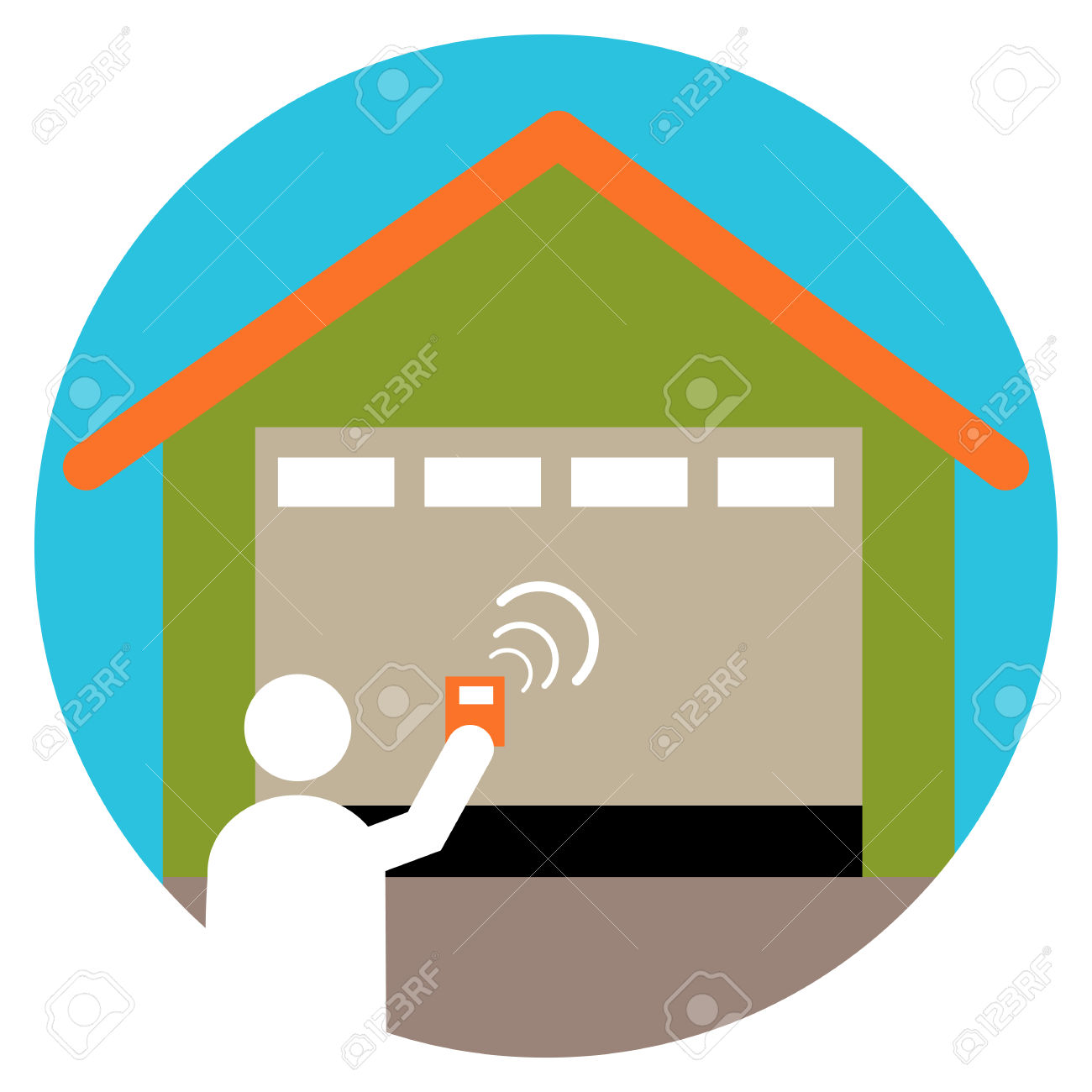 An Image Of A Garage Door Opener Icon. Royalty Free Cliparts.