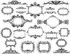 Cadre doré Clip Art Digital Gold Frame Clipart rétro cadre d'or.