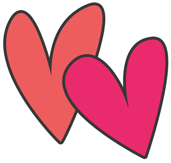Pink double heart clipart.