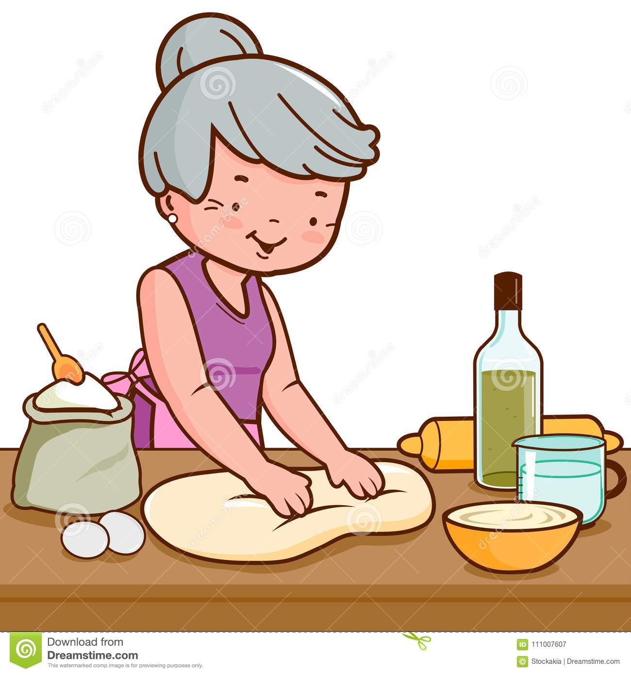 Royalty Free Kneading Dough Clip Art, Vect #373123.