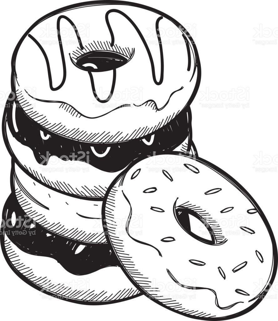 Donuts Drawing 30 Donut Clipart Black And White.