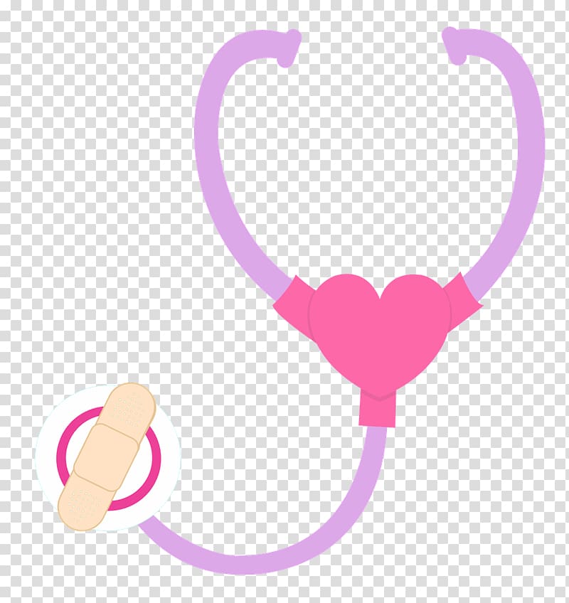 Pink stethoscope illustration, Stethoscope Toy Birthday Pin.