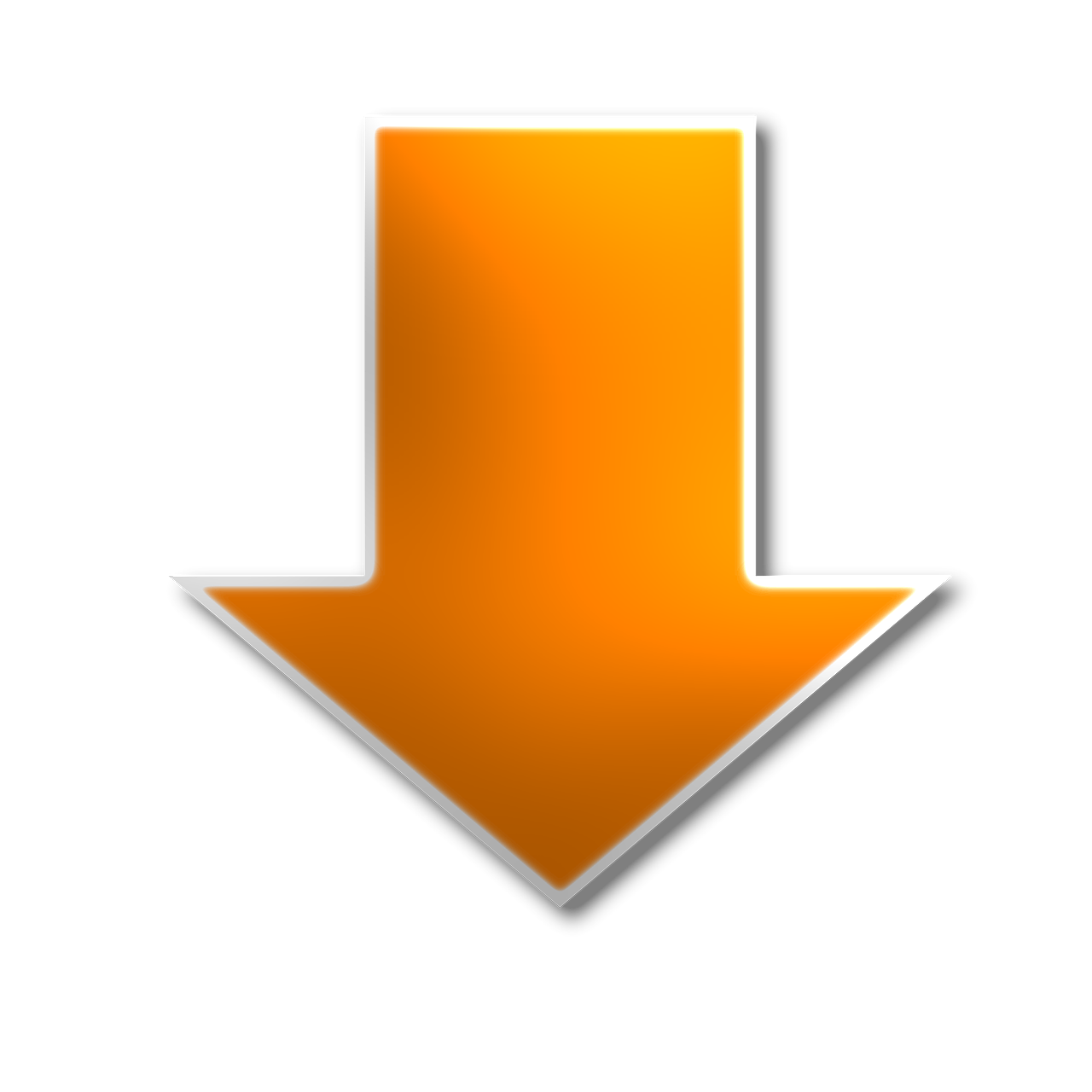Down Arrow Yellow Pointing PNG.