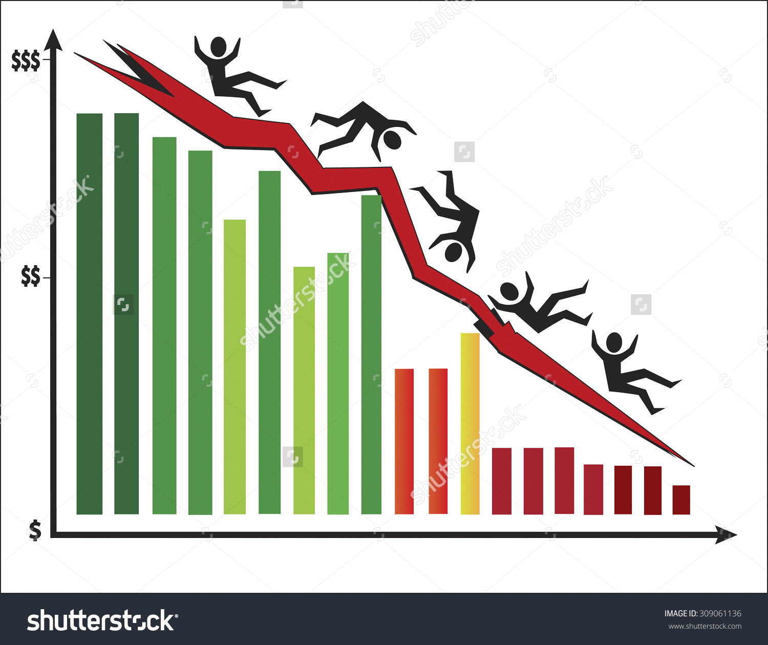 Colorful Bar Chart Showing Stock Market Stock Vector 309061136.