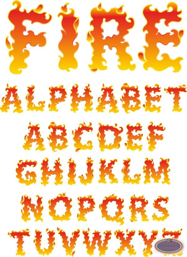 fire letters and numbers free download clipart.