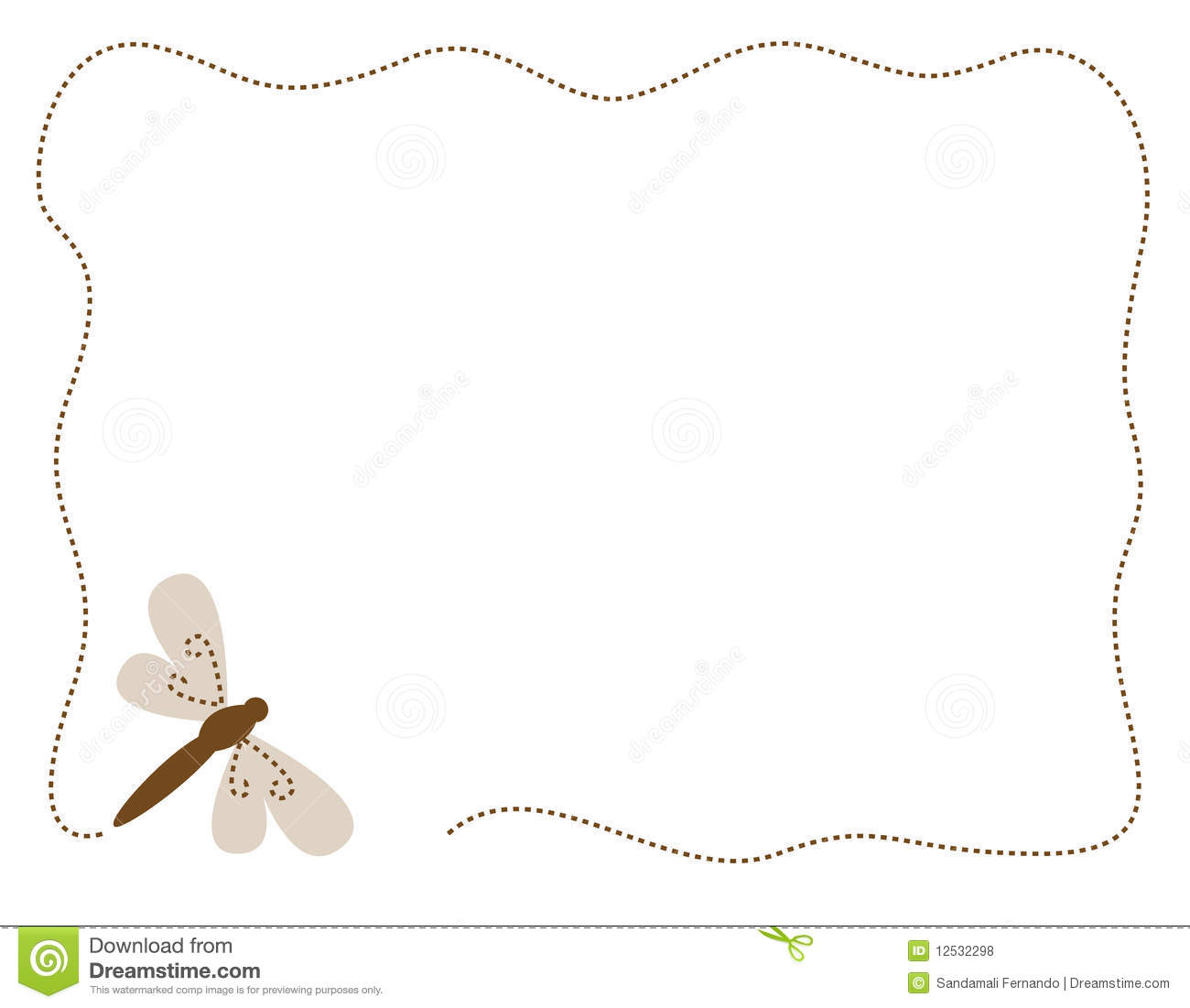 Dragonfly border / frame stock vector. Illustration of branch.