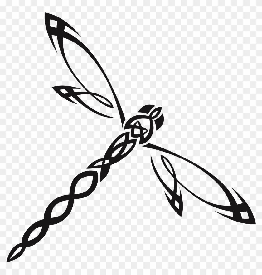 Free Clipart Of A Tribal Dragonfly.