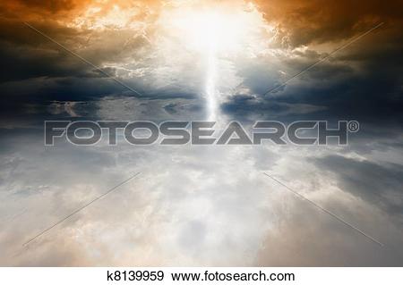 Stock Illustration of Dramatic sky and sea k8139959.