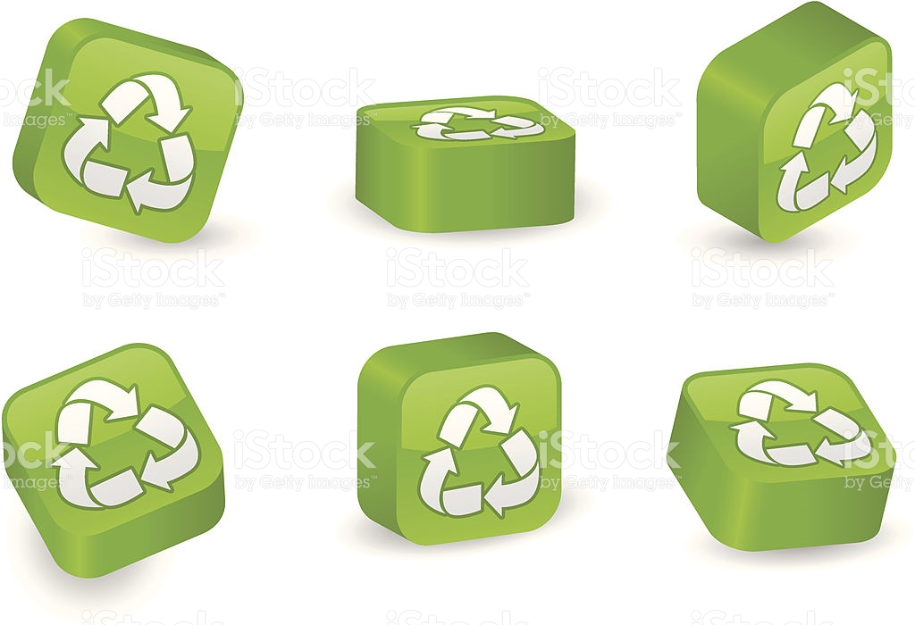 Dreidimensionale Recycling Häuserblocks Vektor Illustration.