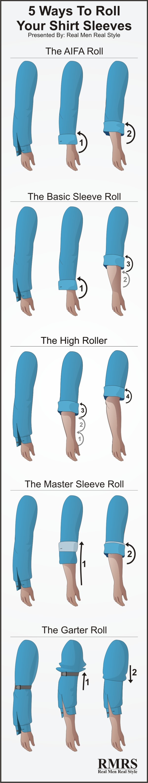 How To Roll Shirt Sleeves.