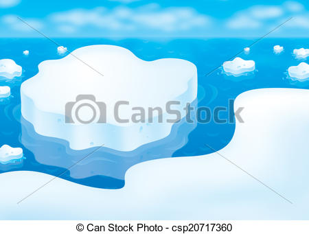 Stock Illustration of Ice floes in a polar sea.