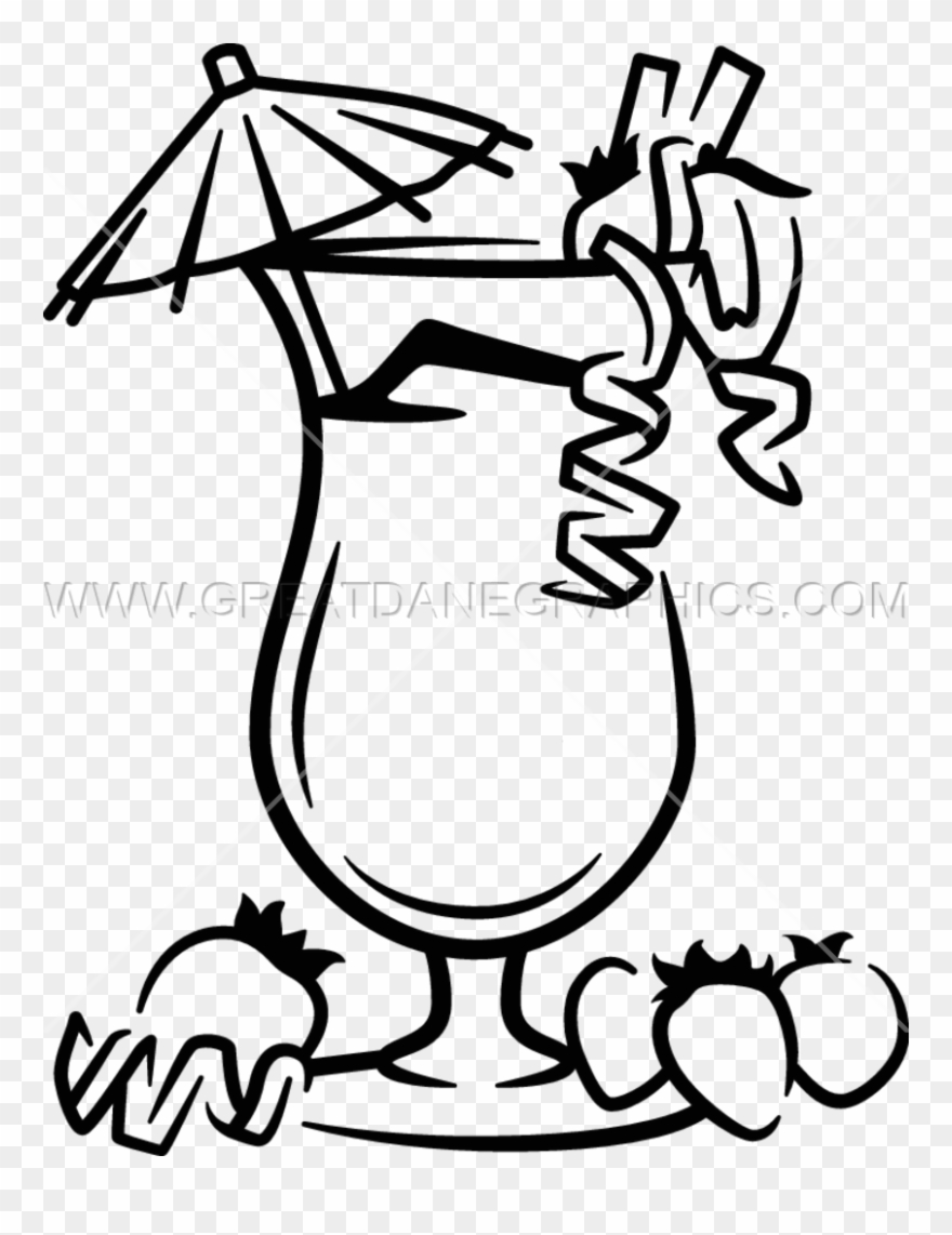 Download Tropical Drink Drawing Easy Clipart Black.