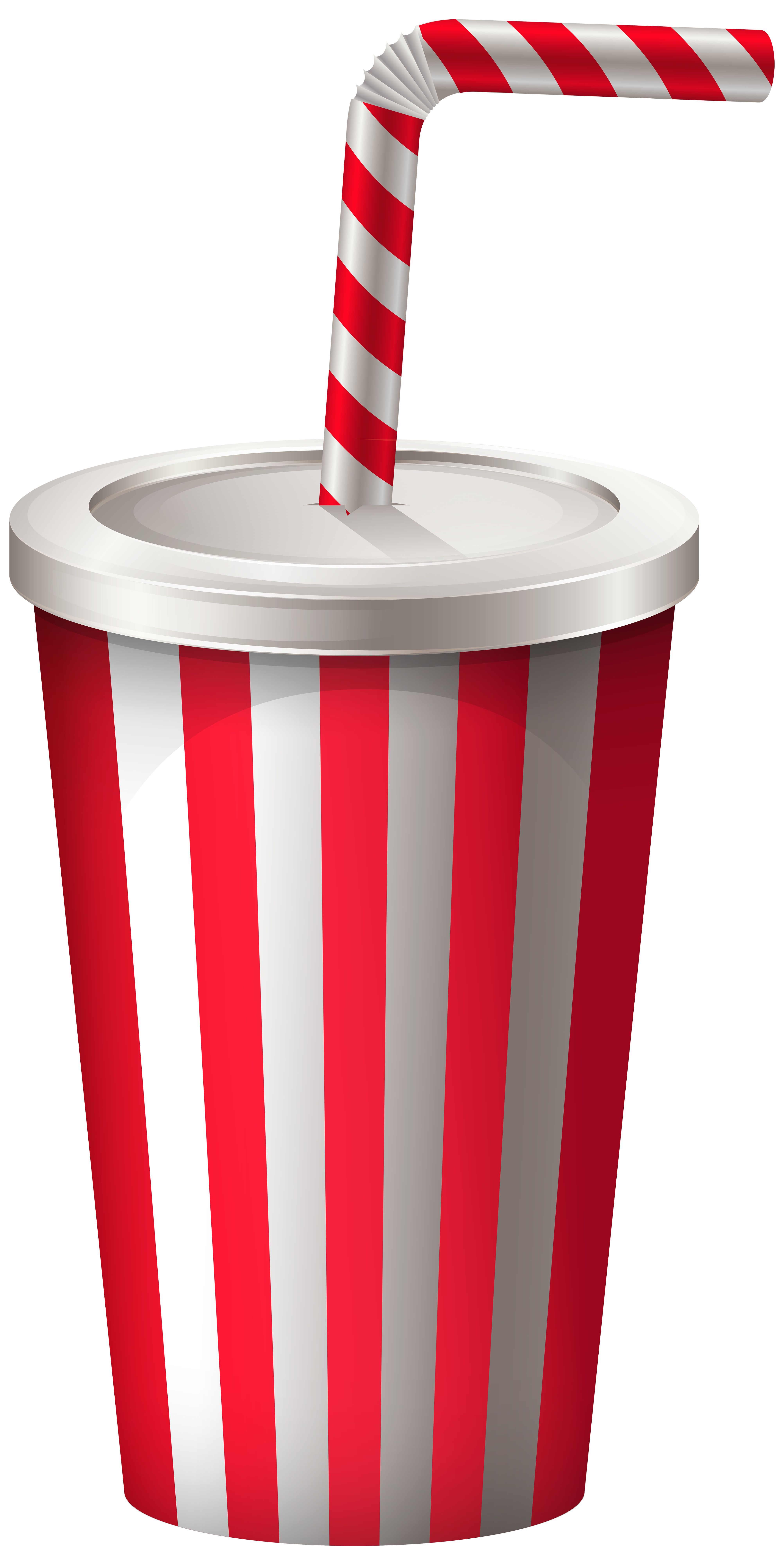 Drink Cup with Straw PNG Transparent Clip Art Image.