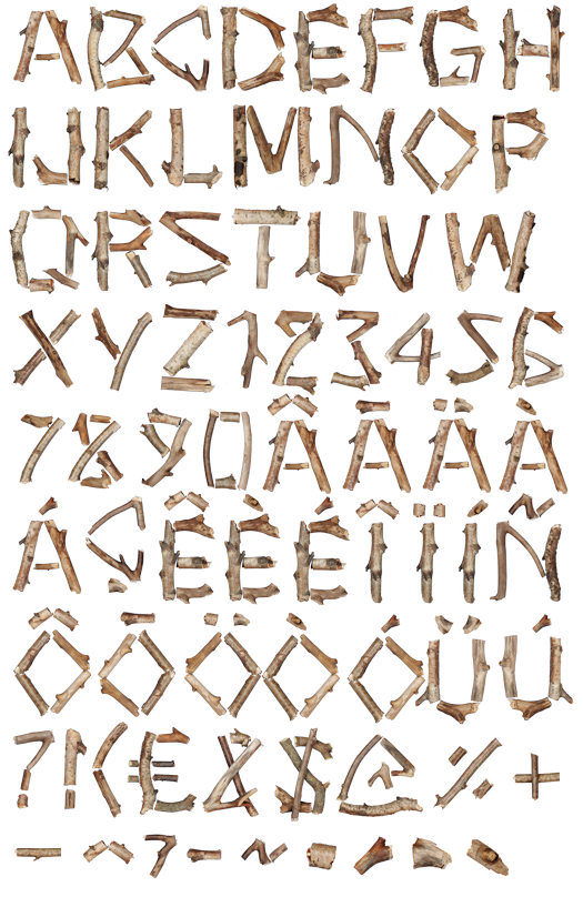 New Sketch Drawing Of Rustic Wooden Alphabet with simple drawing