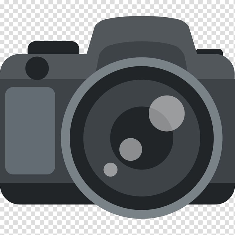 Black DSLR camera illustration, Emoji graphic film Camera.